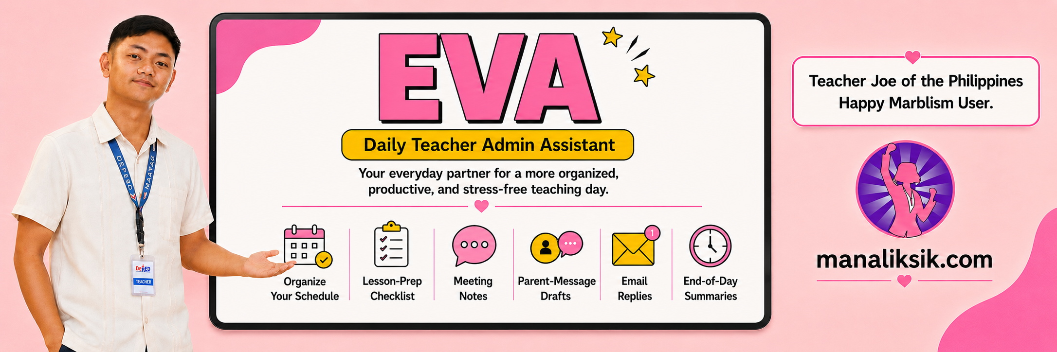 Eva daily teacher admin assistant.